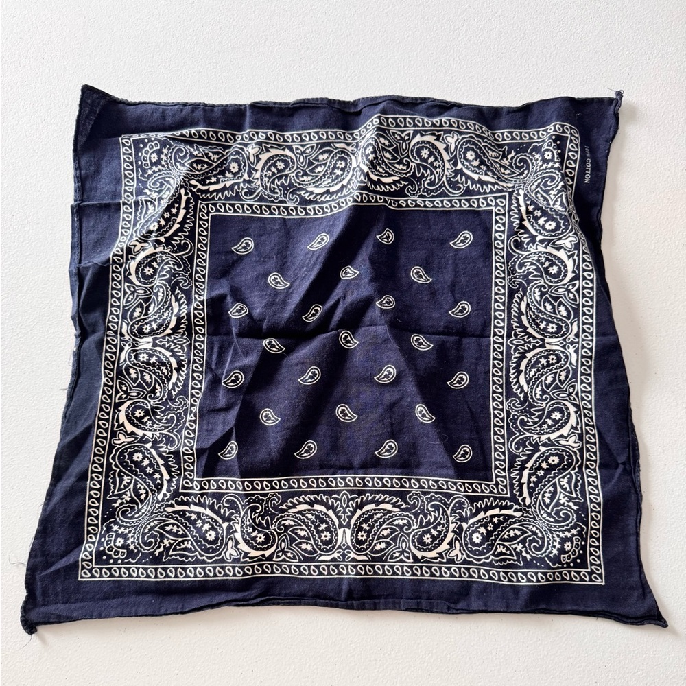 Navy Paisley Bandana Scarf